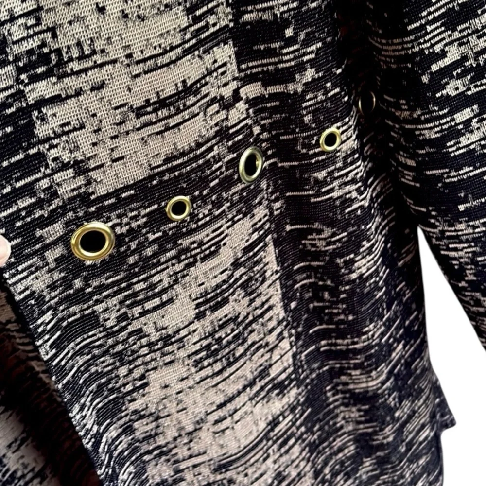 NWT Ming Wang Open Front Grommet Sweater Size Large Retail $295.00